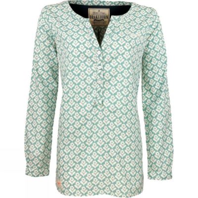 Camisa Brakeburn Eblake Mujer Blancas / Verde - Chile TWX160728